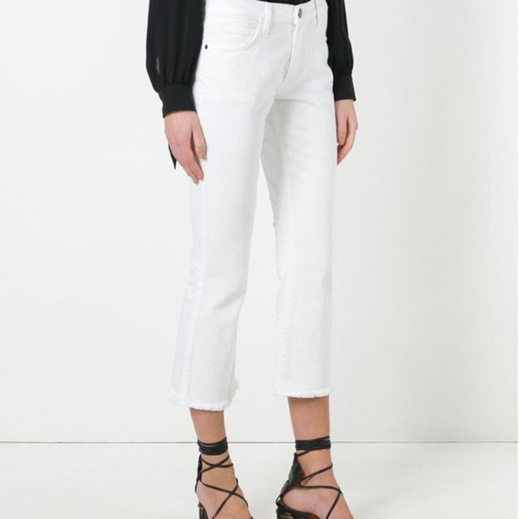 Current/Elliott The Cropped Flip Flop White Jean - Picture 2 of 5